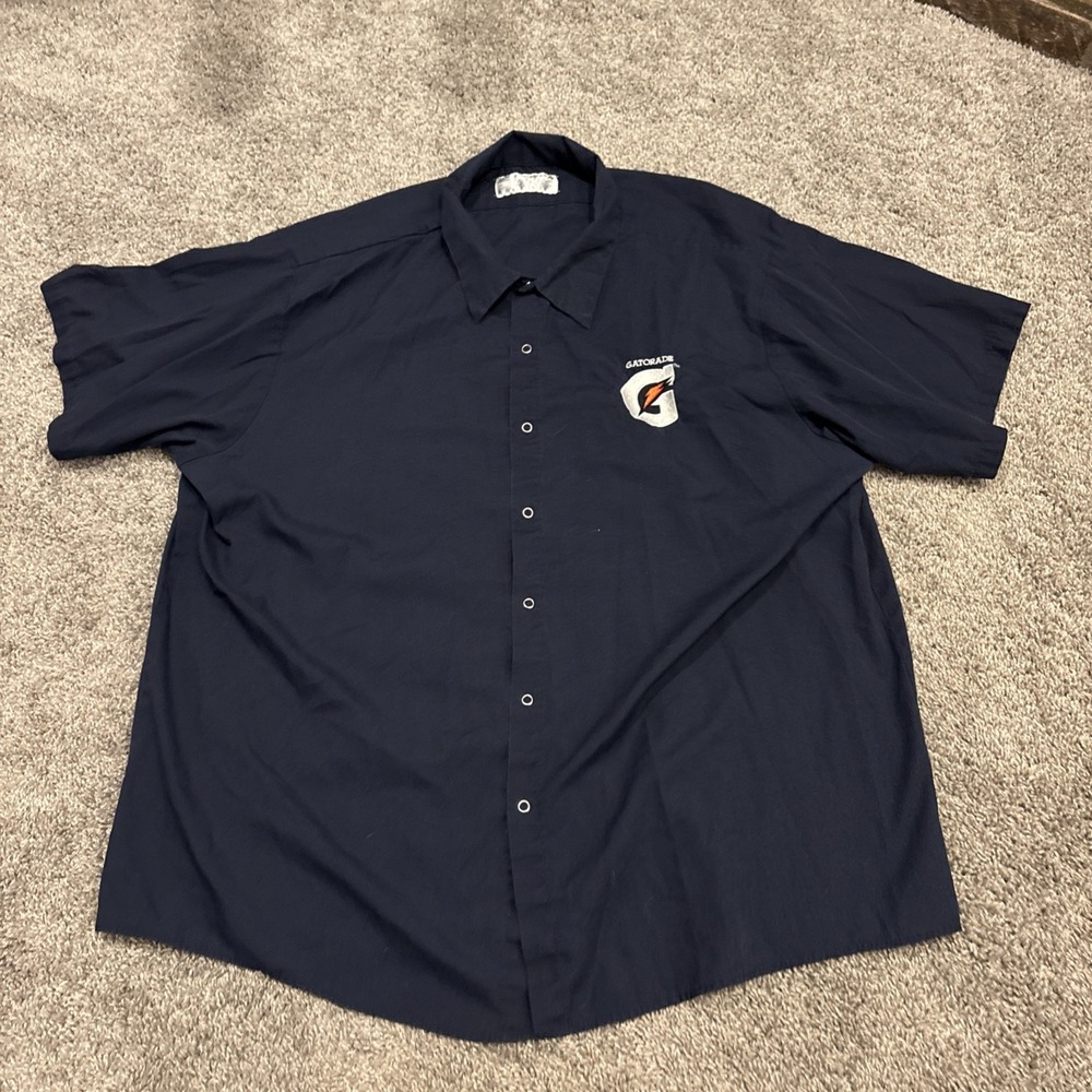 VINTAGE Gatorade Employee Snap Button Shirt Mens 3XL short Sleeve Embroidered